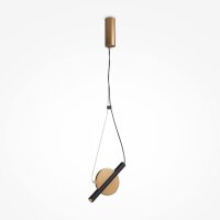 LED H&auml;ngelampe Metall in Messing Schwarz L:30 cm 3000 K
