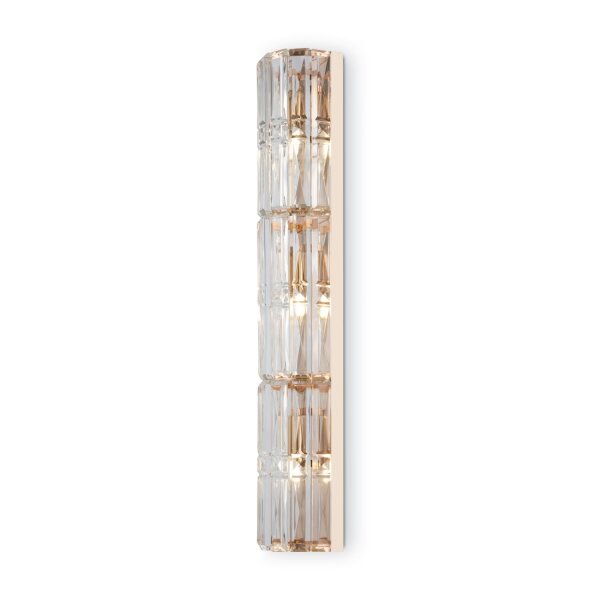 Wandleuchte Glas Gold H:75,2 cm E14 3-flammig Kristall