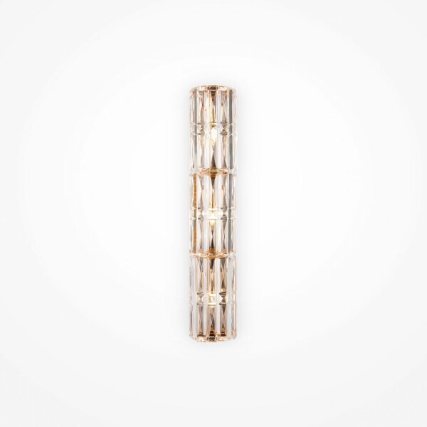 Wandleuchte Glas Gold H:75,2 cm E14 3-flammig Kristall