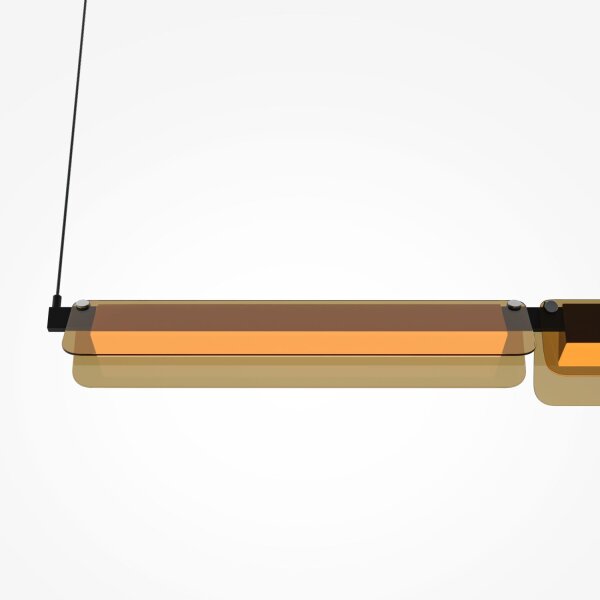LED Hängelampe Glas in Bernstein Messing 93 cm 3000 K