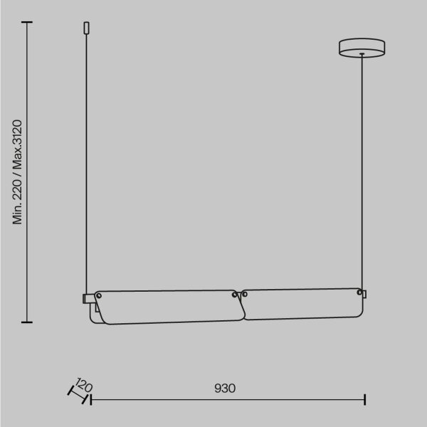 LED Hängelampe Glas in Bernstein Messing 93 cm 3000 K