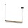 Lange LED Hängelampe Glas Grau Messing 93 cm 3000 K