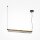 Lange LED Hängelampe Glas Grau Messing 93 cm 3000 K