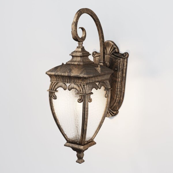 Wandlampe Glas Aluminium in Gold IP44 E27 B:15 cm