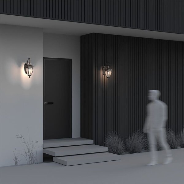 Wandlampe Glas Aluminium in Gold IP44 E27 B:15 cm
