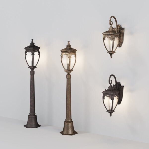 Wandlampe Glas Aluminium in Gold IP44 E27 B:15 cm