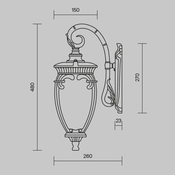 Wandlampe Glas Aluminium in Gold IP44 E27 B:15 cm