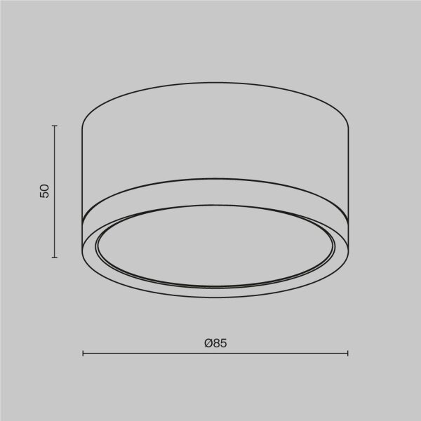 Runde Deckenlampe Aluminium Ø8,5 cm GX53 in Schwarz