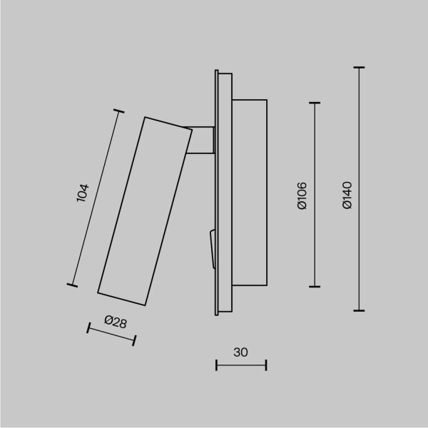 LED Wandleuchte Aluminium Schalter Weiß Ø14 cm 3000 K