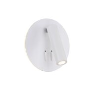 LED Wandleuchte Aluminium Schalter Wei&szlig; &Oslash;14 cm 3000 K