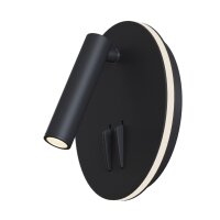 LED Wandleuchte Aluminium Schalter Schwarz &Oslash;14 cm 9 W