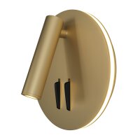LED Wandleuchte Aluminium Schalter in Gold &Oslash;14 cm 9 W