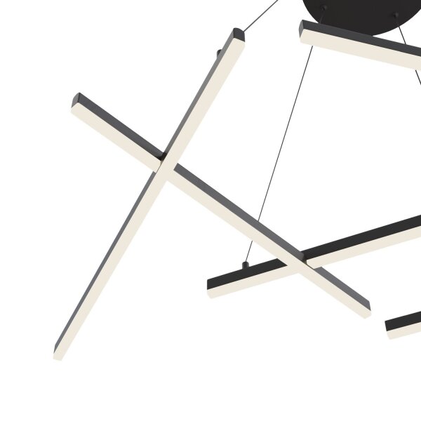 LED Hängelampe Aluminium Schwarz L:101 cm 3000 K 79 W