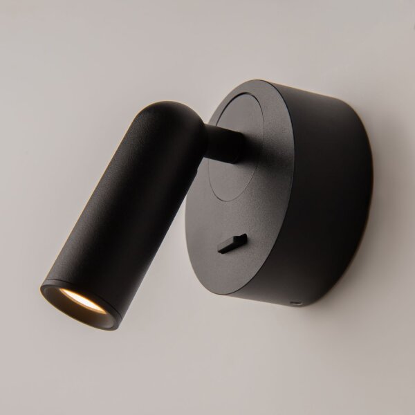 LED Wandspot Schalter Schwarz T:8,5 cm 3000 K flexibel
