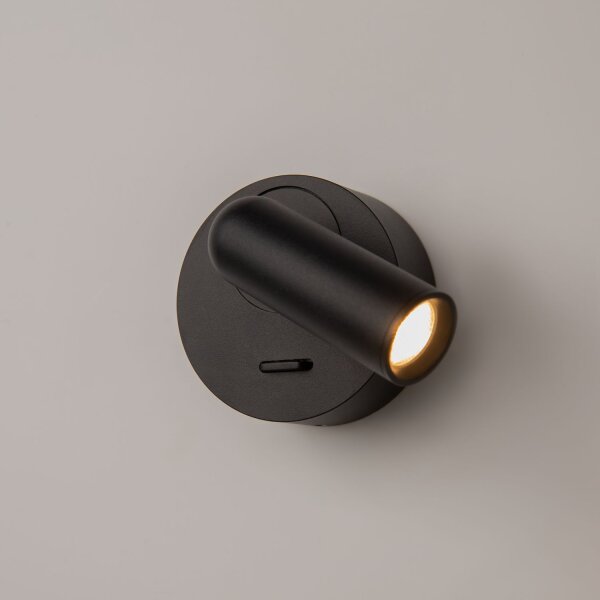 LED Wandspot Schalter Schwarz T:8,5 cm 3000 K flexibel