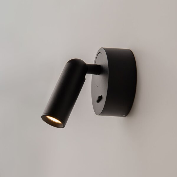 LED Wandspot Schalter Schwarz T:8,5 cm 3000 K flexibel