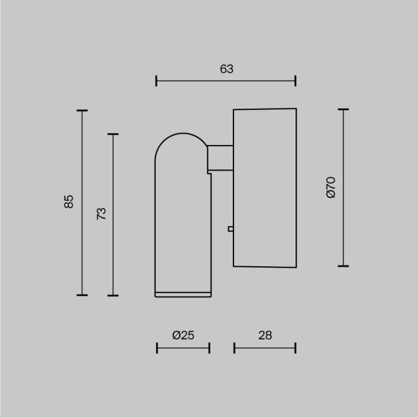LED Wandspot Schalter Schwarz T:8,5 cm 3000 K flexibel