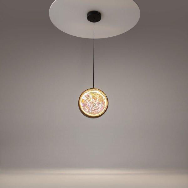 LED Pendelleuchte Glas Metall Schwarz Ø18 cm 2700 K