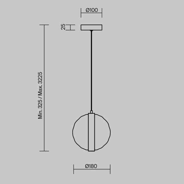 LED Pendelleuchte Glas Metall Schwarz Ø18 cm 2700 K