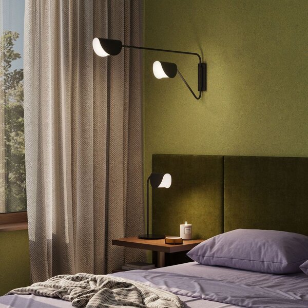 Tischlampe Schreibtisch Schwarz Metall 43 cm G9 Modern