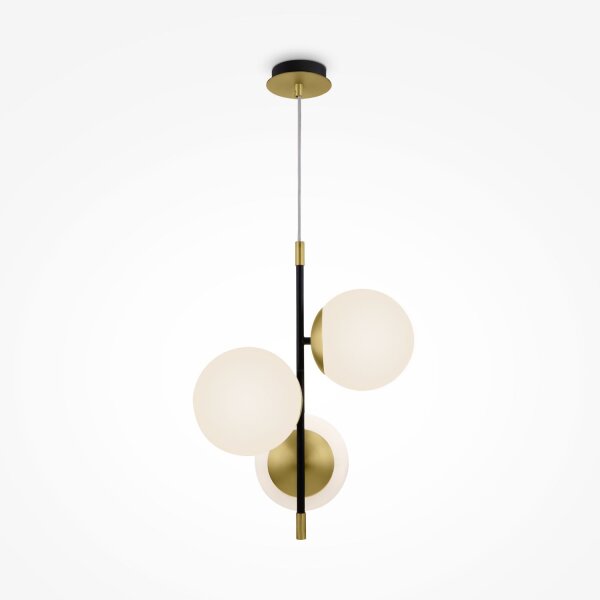 Pendelleuchte Glas Metall in Gold L:33 cm E14 3-flammig