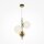 Pendelleuchte Glas Metall in Gold L:33 cm E14 3-flammig