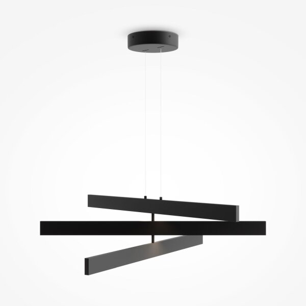 LED Hängelampe Metall Schwarz L:80 cm 4000 K 3-flammig