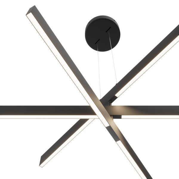 LED Hängelampe Metall Schwarz L:80 cm 4000 K 3-flammig