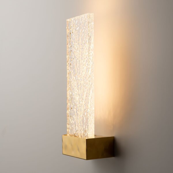 LED Wandlampe Edelstahl Glas in Messing H:31 cm 3000 K