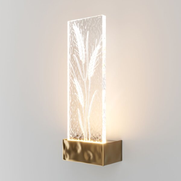 LED Wandlampe Edelstahl Glas in Messing H:31 cm 3000 K