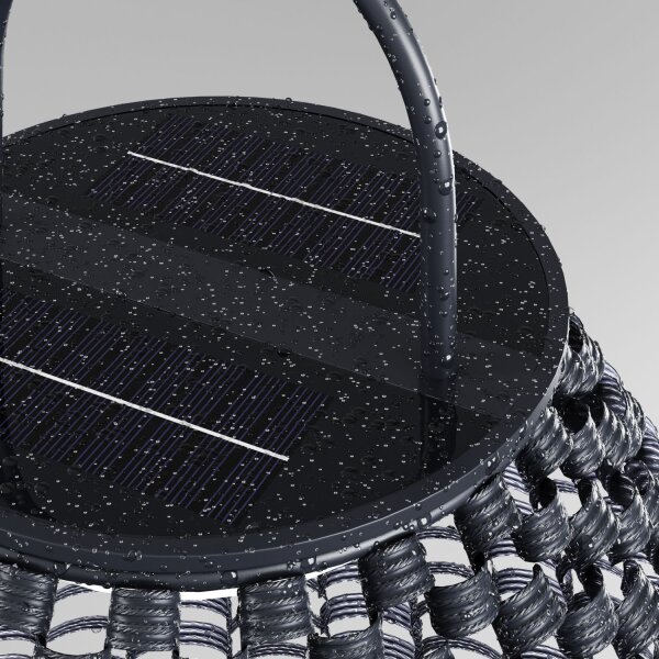 LED Solar Wegeleuchte Sensor Rattan IP65 3000 K 12 h