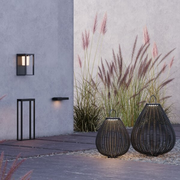 LED Solar Wegeleuchte Sensor Rattan IP65 3000 K 12 h