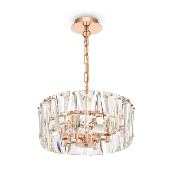 Kronleuchter Kristallglas in Gold E14 Ø38 cm 4-flmg