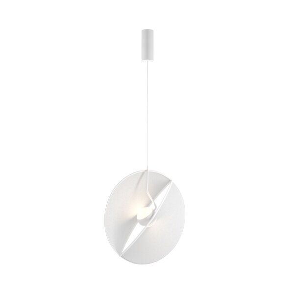 LED Pendelleuchte Stoff Metall Weiß L:45 cm 3000 K 14 W