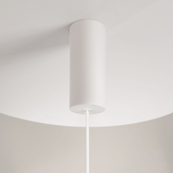 LED Pendelleuchte Stoff Metall Weiß L:45 cm 3000 K 14 W