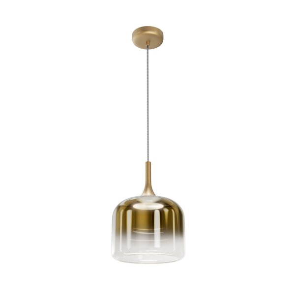 LED Hängelampe dimmbar Glas in Gold Ø26 cm 3000 K 12 W