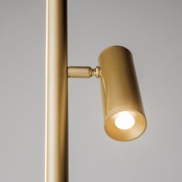 LED Stehlampe dimmbar in Messing 155 cm 3000 K flexibel