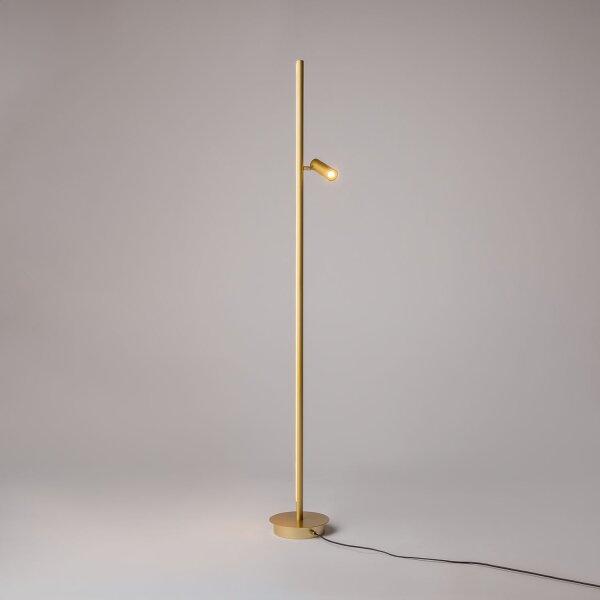 LED Stehlampe dimmbar in Messing 155 cm 3000 K flexibel
