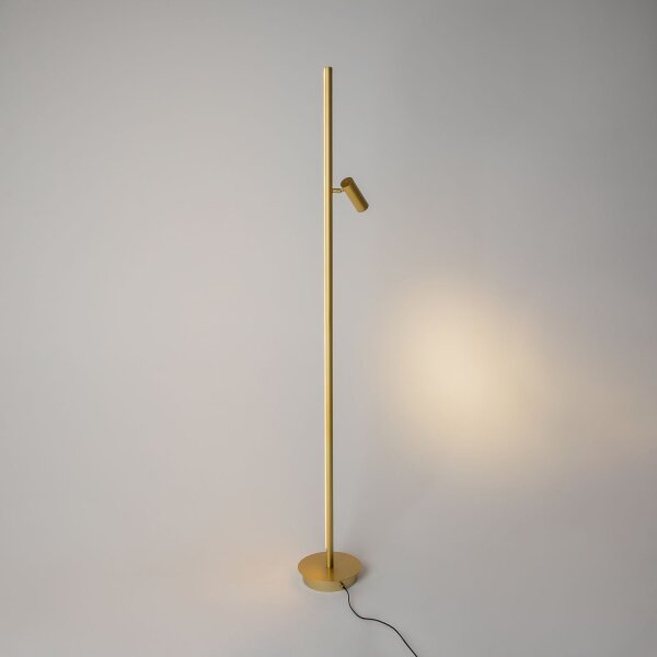 LED Stehlampe dimmbar in Messing 155 cm 3000 K flexibel