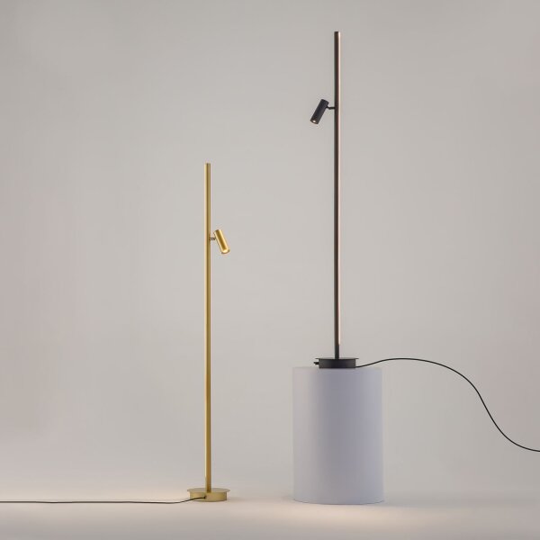 LED Stehlampe dimmbar in Messing 155 cm 3000 K flexibel