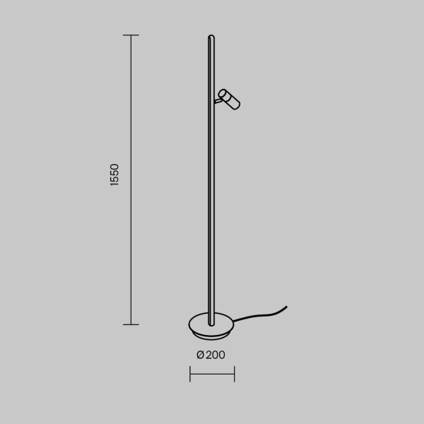 LED Stehlampe dimmbar in Messing 155 cm 3000 K flexibel