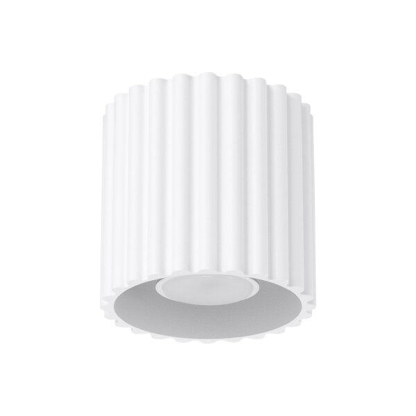 Aufbau Deckenspot GU10 Weiß Ø10 cm rund Aluminium