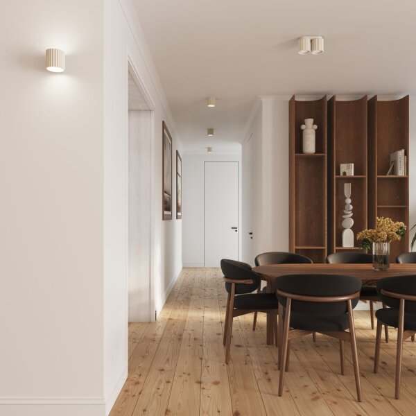 Deckenleuchte Aluminium Beige GU10 21 cm lang Modern