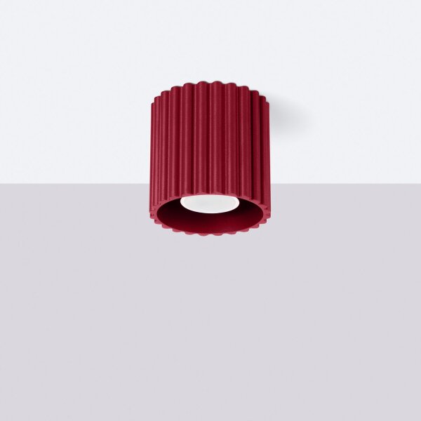 Deckenleuchte Aluminium GU10 Ø10 cm Modern rund Burgund