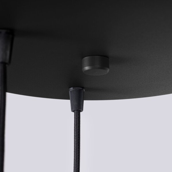 Pendelleuchte Glas Schwarz G9 L:25 cm 3-flmg Aluminium
