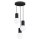 Pendelleuchte Glas Schwarz G9 L:25 cm 3-flmg Aluminium