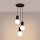 Pendelleuchte Glas Schwarz G9 L:25 cm 3-flmg Aluminium