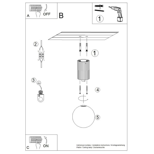 Deckenlampe Bad Oliv Grün IP44 G9 rund Ø12 cm Glas