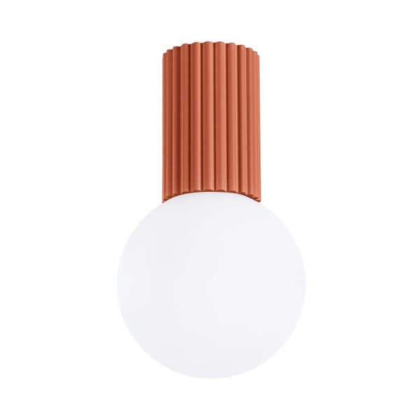 Deckenleuchte Glas G9 IP44 H:21 cm Aluminium Ocker