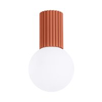 Deckenleuchte Glas G9 IP44 H:21 cm Aluminium Ocker